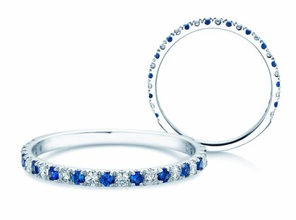 Verlovingsring Dusk met diamanten en gekleurde edelstenen
