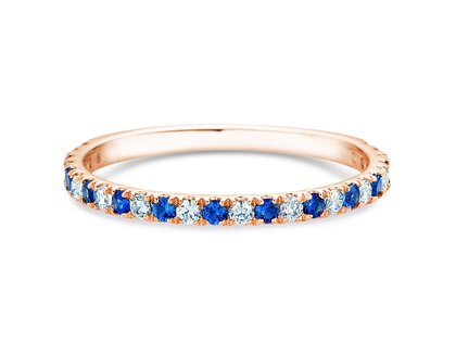 Verlovingsring Dusk Diamond & Color in 14K roségoud met saffier 0,19ct en diamanten 0,19ct