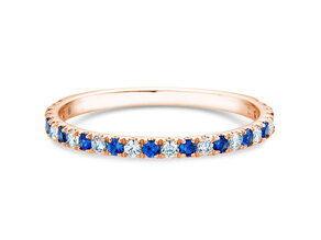 Verlovingsring Dusk Diamond & Color in 14K roségoud met saffier 0,19ct en diamanten 0,19ct