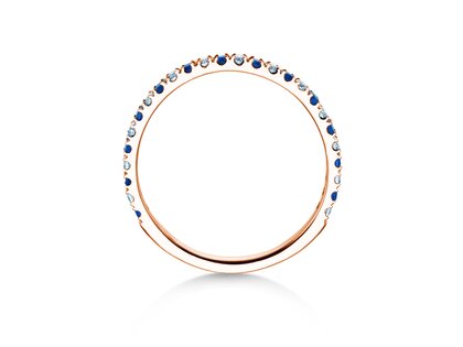 Verlovingsring Dusk Diamond & Color in 14K roségoud met saffier 0,19ct en diamanten 0,19ct