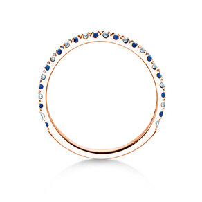 Verlovingsring Dusk Diamond & Color in 14K roségoud met saffier 0,19ct en diamanten 0,19ct