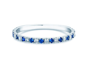 Verlovingsring Dusk Diamond & Color in 14K witgoud met saffier 0,19ct en diamanten 0,19ct