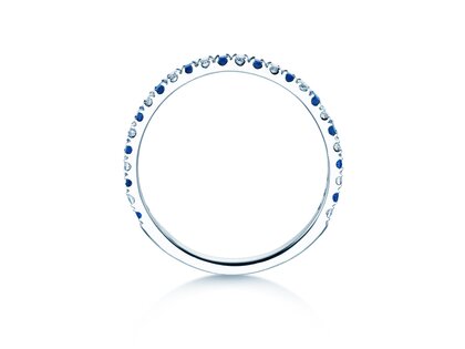 Verlovingsring Dusk Diamond & Color in 14K witgoud met saffier 0,19ct en diamanten 0,19ct