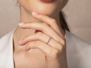 Verlovingsring Dusk Diamond & Color in 14K witgoud met saffier 0,19ct en diamanten 0,19ct