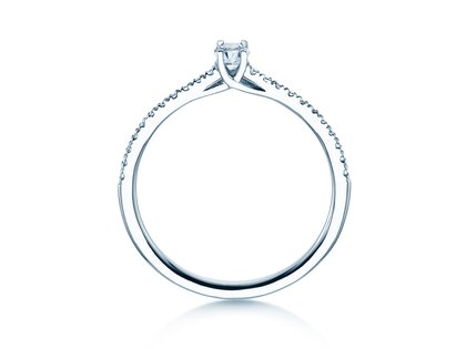 Geboortesteen ring Glow Pavé april in 9K witgoud met diamant 0,25ct en diamanten 0,09ct