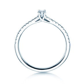Geboortesteen ring Glow Pavé april in 9K witgoud met diamant 0,25ct en diamanten 0,09ct