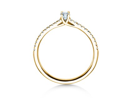 Geboortesteen ring Glow Pavé april in 9K geelgoud met diamant 0,25ct en diamanten 0,09ct