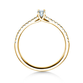 Geboortesteen ring Glow Pavé april in 9K geelgoud met diamant 0,25ct en diamanten 0,09ct
