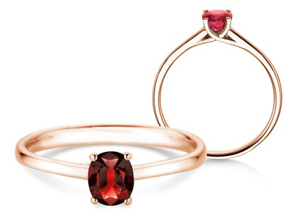 Verlovingsring Glow in 14K roségoud met robijn 0,60ct