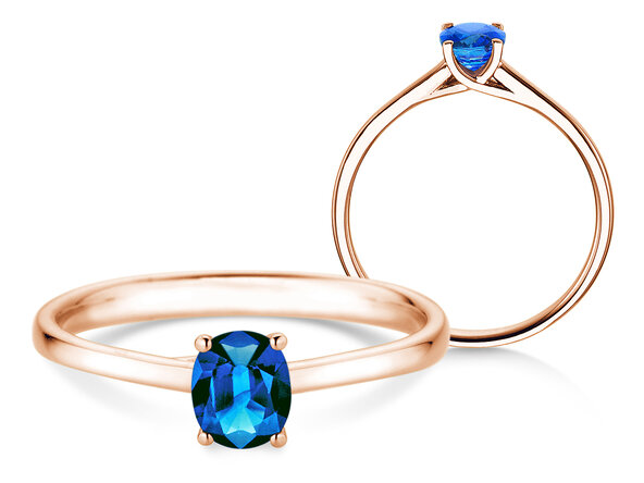Verlovingsring Glow in 14K roségoud met saffier 0,60ct