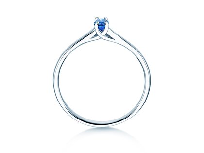 Verlovingsring Glow in 9K witgoud met saffier 0,25ct