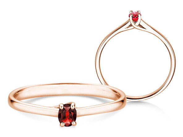 Verlovingsring Glow in 14K roségoud met robijn 0,25ct