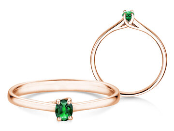 Verlovingsring Glow in 9K witgoud met smaragd 0,25ct