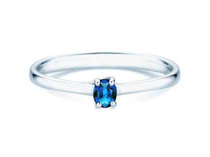 Verlovingsring Glow in 9K witgoud met saffier 0,25ct