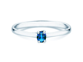 Verlovingsring Glow in 9K witgoud met saffier 0,25ct