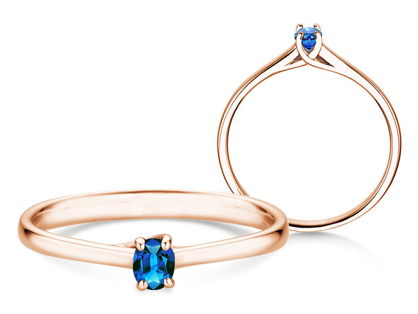 Verlovingsring Glow in 14K roségoud met saffier 0,25ct