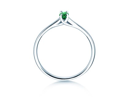 Verlovingsring Glow in 9K witgoud met smaragd 0,25ct