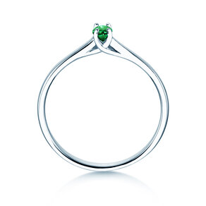 Verlovingsring Glow in 9K witgoud met smaragd 0,25ct