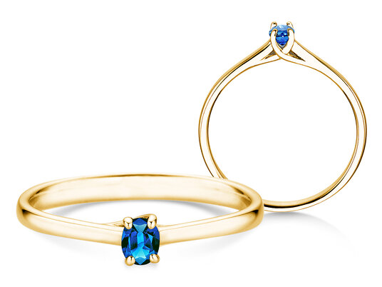 Verlovingsring Glow in 9K witgoud met saffier 0,25ct