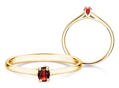 Verlovingsring Glow in 14K geelgoud met robijn 0,25ct