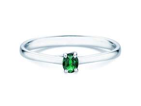 Verlovingsring Glow in 9K witgoud met smaragd 0,25ct
