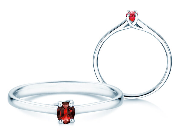 Verlovingsring Glow in 9K witgoud met robijn 0,25ct