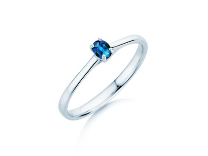 Verlovingsring Glow in 9K witgoud met saffier 0,25ct