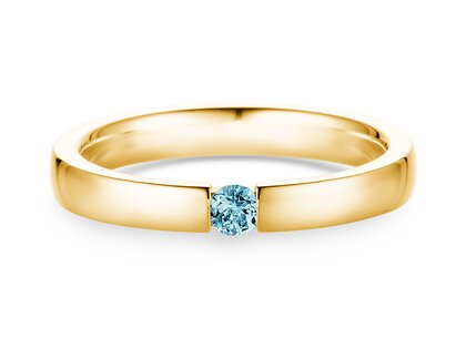 Verlovingsring Infinity Colour in 14K geelgoud met blauwe topaas 0,05ct