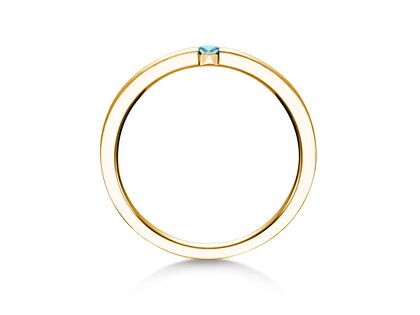 Verlovingsring Infinity Colour in 14K geelgoud met blauwe topaas 0,05ct