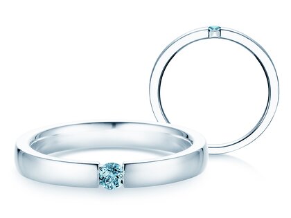 Verlovingsring Infinity Colour in zilver 925/- met blauwe topaas 0,05ct