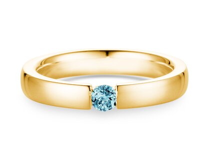 Verlovingsring Infinity Colour in 14K geelgoud met blauwe topaas 0,15ct