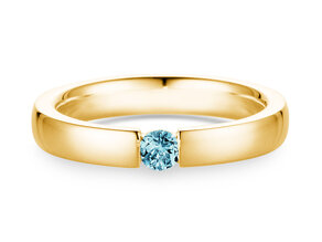 Verlovingsring Infinity Colour in 14K geelgoud met blauwe topaas 0,15ct