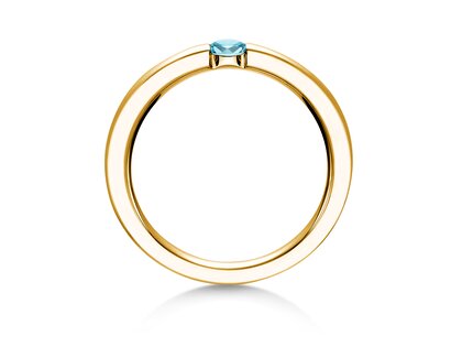 Verlovingsring Infinity Colour in 14K geelgoud met blauwe topaas 0,15ct