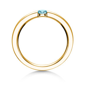 Verlovingsring Infinity Colour in 14K geelgoud met blauwe topaas 0,15ct