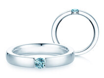 Verlovingsring Infinity Colour in zilver 925/- met blauwe topaas 0,15ct