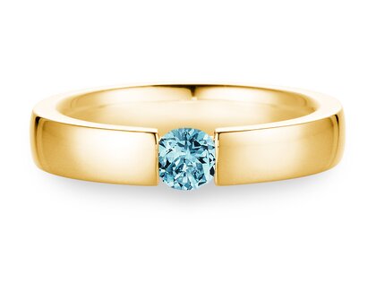 Verlovingsring Infinity Colour in 9K geelgoud met blauwe topaas 0,50ct
