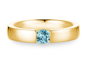 Verlovingsring Infinity Colour in 9K geelgoud met blauwe topaas 0,50ct