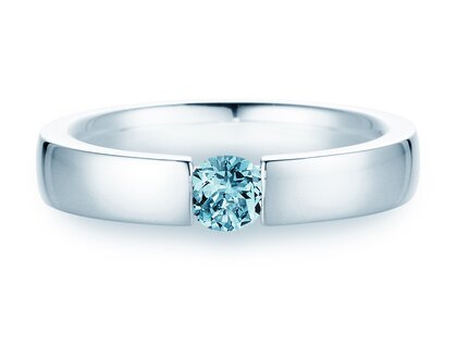 Verlovingsring Infinity Colour in 9K witgoud met blauwe topaas 0,50ct