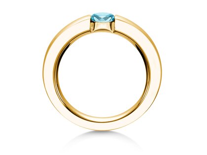 Verlovingsring Infinity Colour in 9K geelgoud met blauwe topaas 0,50ct