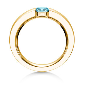Verlovingsring Infinity Colour in 9K geelgoud met blauwe topaas 0,50ct