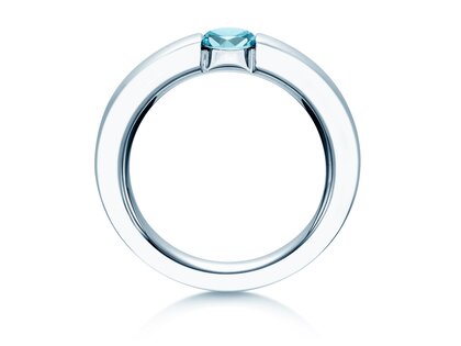 Verlovingsring Infinity Colour in 9K witgoud met blauwe topaas 0,50ct