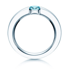 Verlovingsring Infinity Colour in 9K witgoud met blauwe topaas 0,50ct