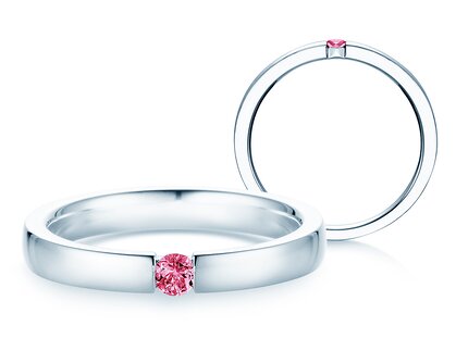 Verlovingsring Infinity Colour in zilver 925/- met roze toermalijn 0,05ct