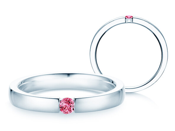 Verlovingsring Infinity Colour in zilver 925/- met roze toermalijn 0,10ct