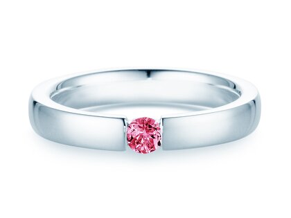 Verlovingsring Infinity Colour in platina 950/- met roze toermalijn 0,15ct