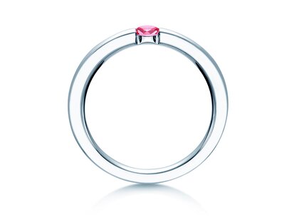 Verlovingsring Infinity Colour in platina 950/- met roze toermalijn 0,15ct