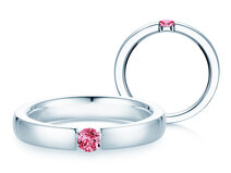 Verlovingsring Infinity Colour in platina 950/- met roze toermalijn 0,15ct