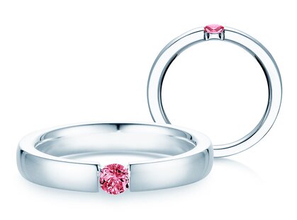 Verlovingsring Infinity Colour in platina 950/- met roze toermalijn 0,15ct