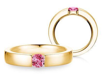 Verlovingsring Infinity Colour in 9K geelgoud met roze toermalijn 0,50ct