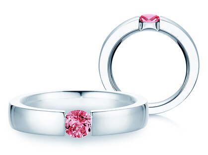 Verlovingsring Infinity Colour in platina 950/- met roze toermalijn 0,50ct